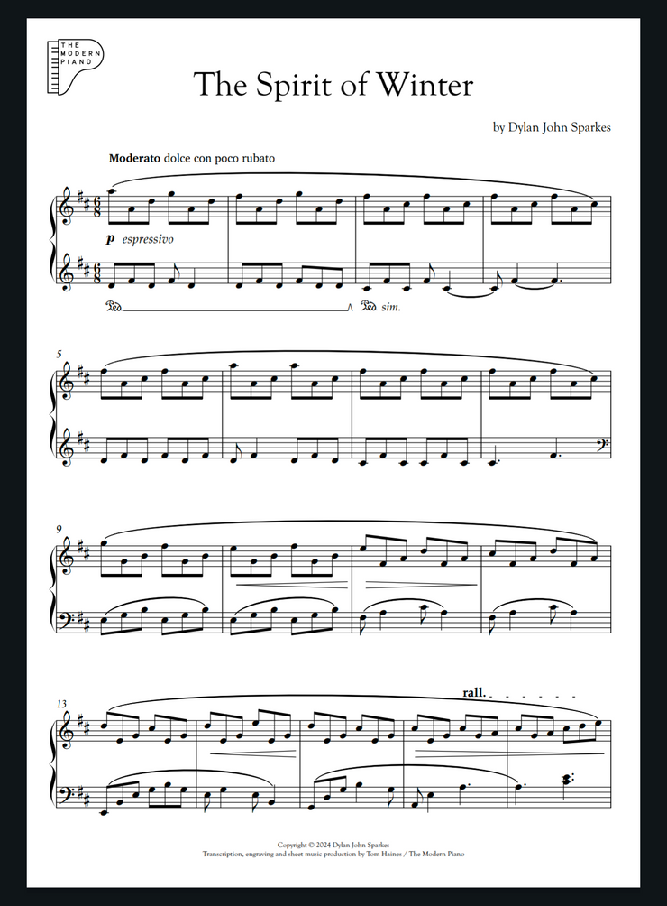 The Spirit of Winter - Dylan John Sparkes - Piano Sheet Music