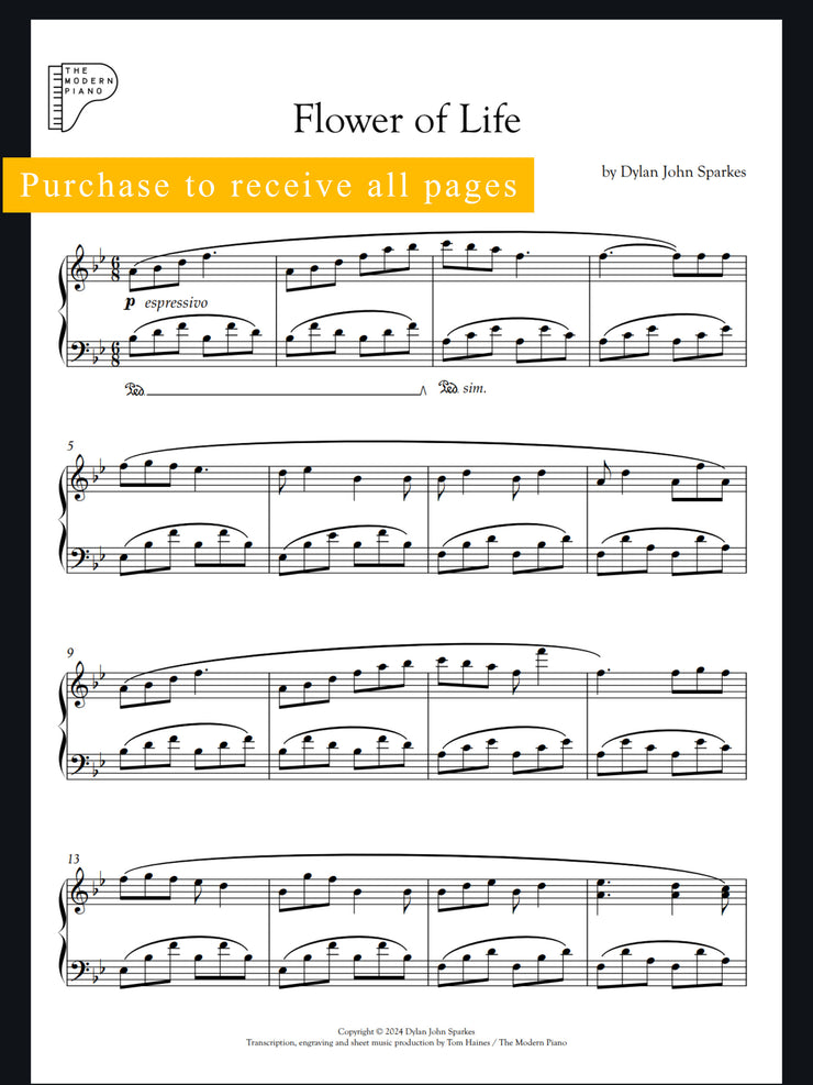 Flower Of Life - Dylan John Sparkes - Piano Sheet Music