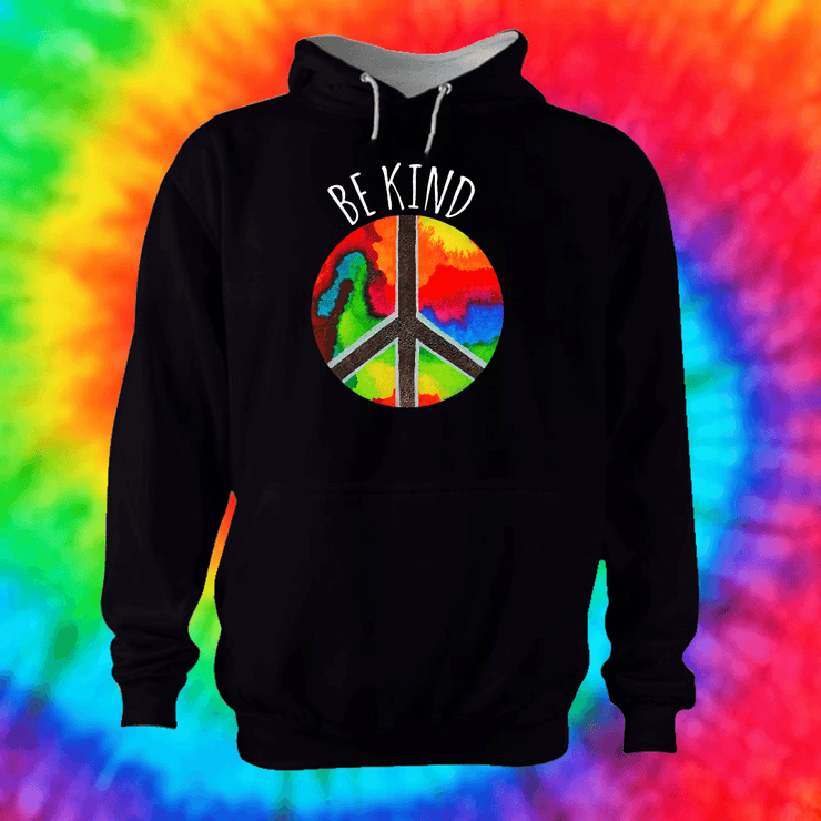 Be Kind Hoodie Hoodie Grow Through Clothing Black Front Small Unisex