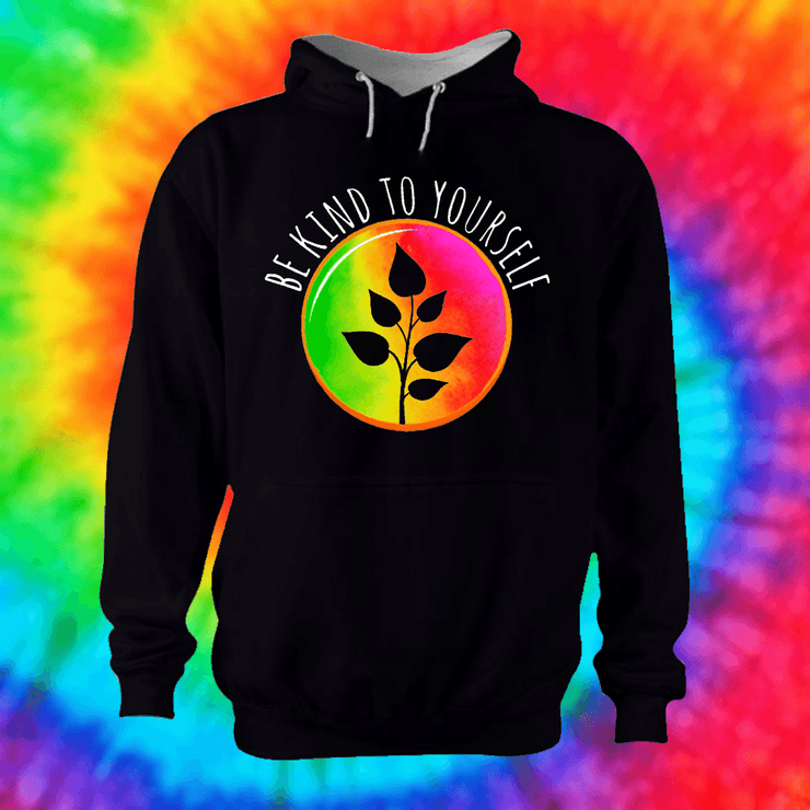Be Kind To Yourself Hoodie Hoodie Grow Through Clothing Black Front Extra Small Unisex