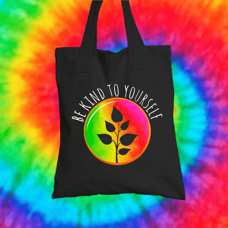 Be Kind To Yourself Tote Bag Tote bag Grow Through Clothing Black 