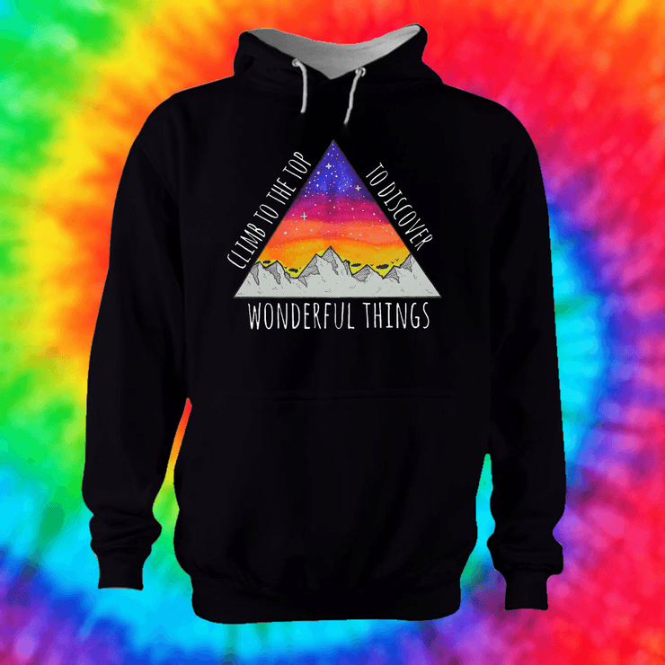 Climb To The Top Hoodie Hoodie Grow Through Clothing Black Front Extra Small Unisex