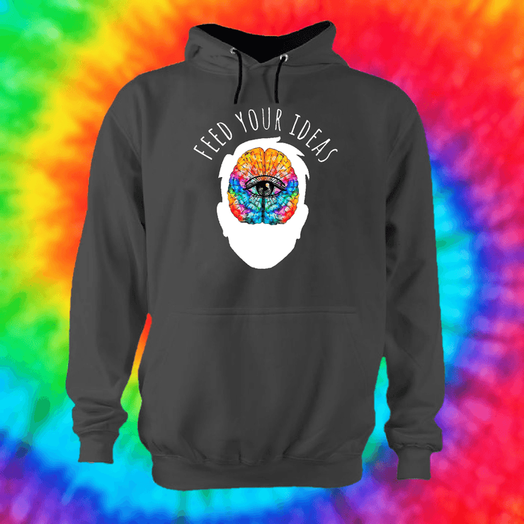 Feed Your Ideas Hoodie Hoodie Grow Through Clothing Grey Front Extra Small Unisex
