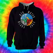 Four Elements Hoodie Hoodie Grow Through Clothing Black Front Extra Small Unisex