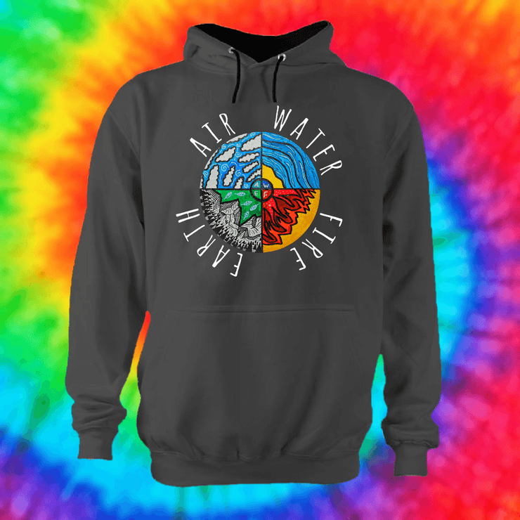 Four Elements Hoodie Hoodie Grow Through Clothing Grey Front Extra Small Unisex