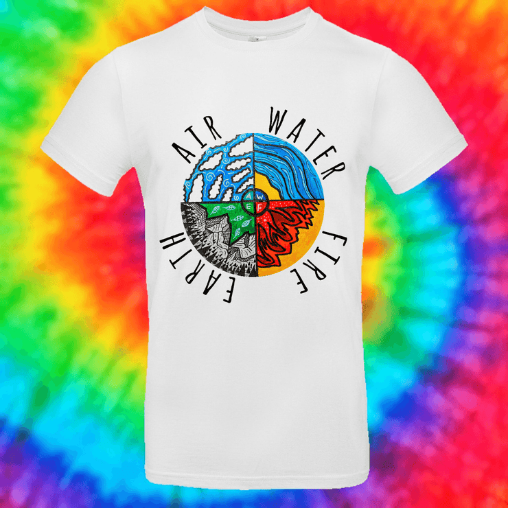Four Elements Tee T-shirt Grow Through Clothing White Front Small Unisex