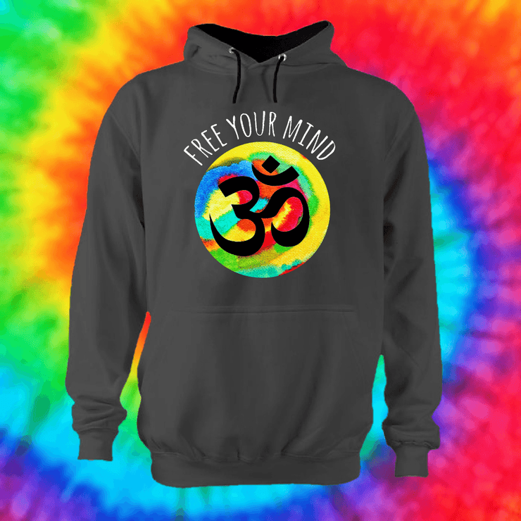 Free Your Mind Hoodie Hoodie Grow Through Clothing Grey Front Extra Small Unisex