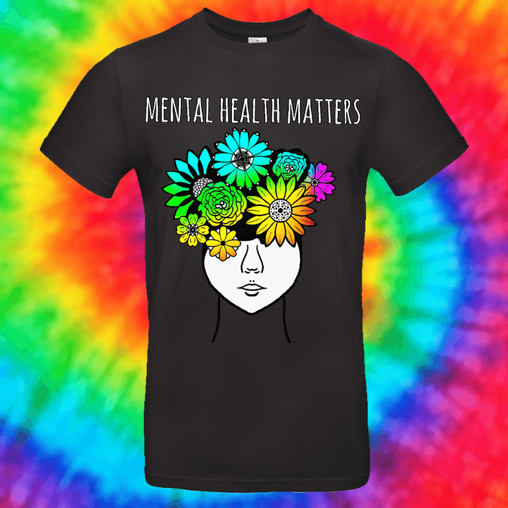 Mental Health Matters Tee T-shirt Grow Through Clothing Black Front Small Unisex
