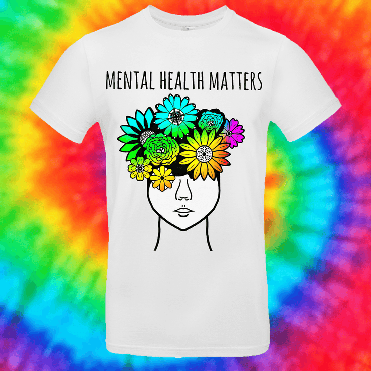 Mental Health Matters Tee T-shirt Grow Through Clothing White Front Small Unisex