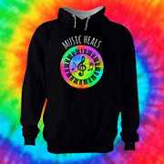 Music Heals Hoodie Hoodie Grow Through Clothing Black Front Extra Small Unisex