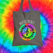 Music Heals Tote Bag Tote bag Grow Through Clothing Grey 