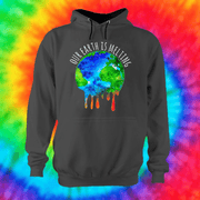 Our Earth Is Melting Hoodie Hoodie Grow Through Clothing Grey Front Extra Small Unisex