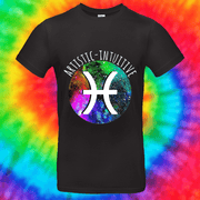 Pisces Zodiac Tee T-shirt Grow Through Clothing Black Front Small Unisex