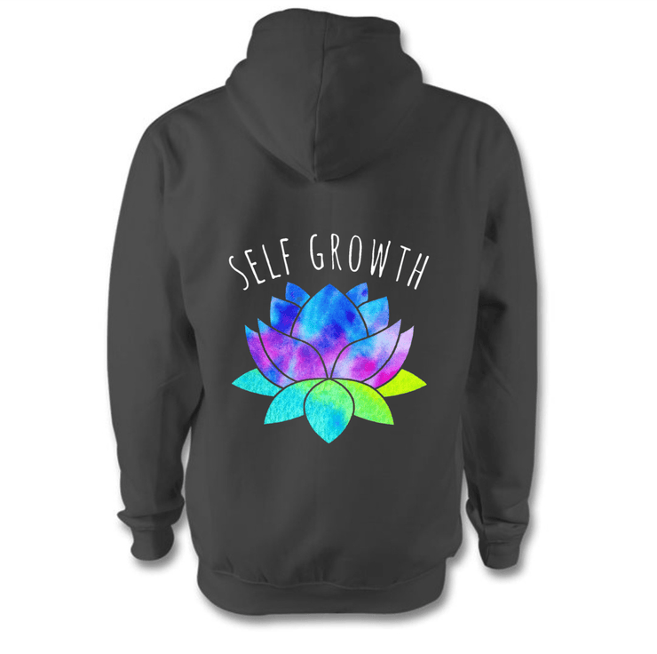 Self Growth Hoodie Hoodie Grow Through Clothing Grey Back Extra Small Unisex