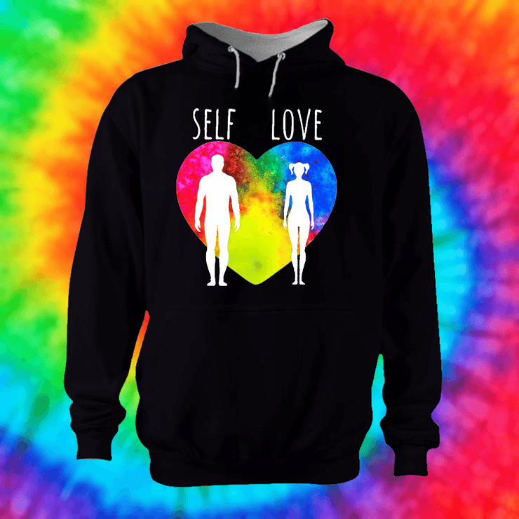 Self Love Hoodie Hoodie Grow Through Clothing Black Front Extra Small Unisex
