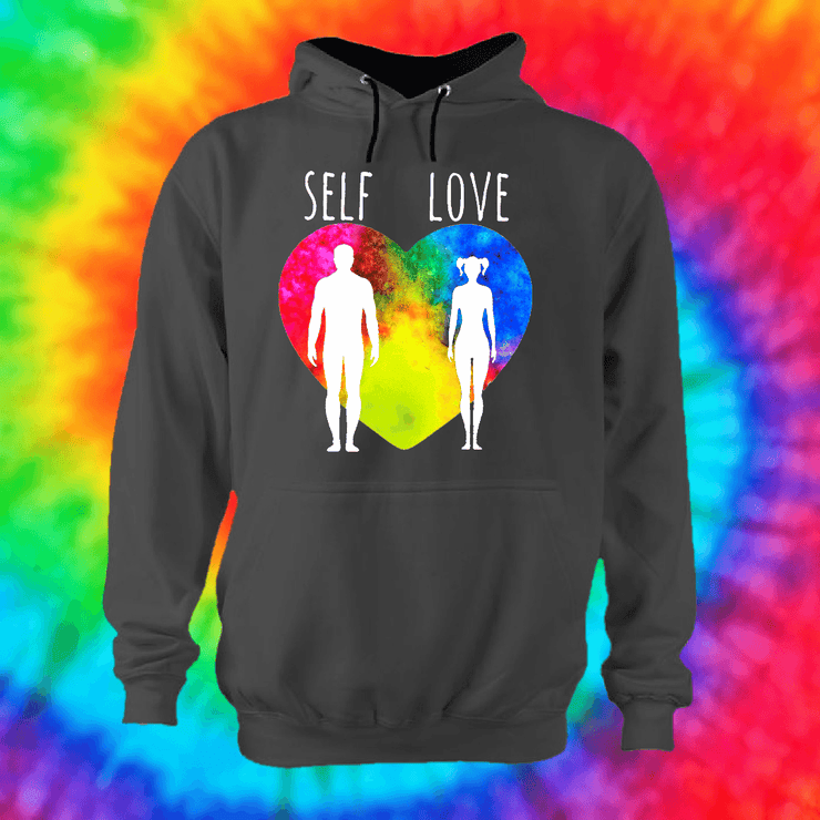 Self Love Hoodie Hoodie Grow Through Clothing Grey Front Extra Small Unisex