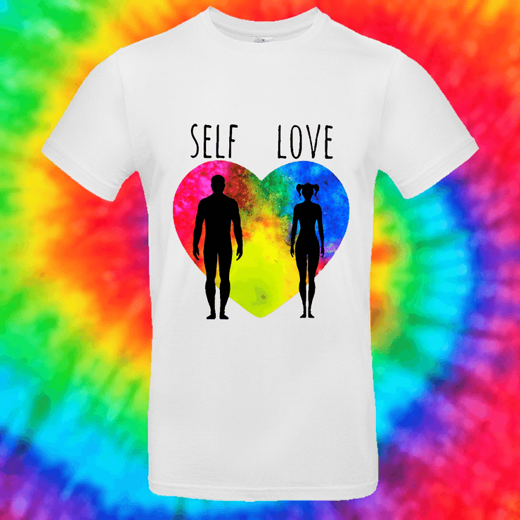 Self Love Tee T-shirt Grow Through Clothing White Front Small Unisex