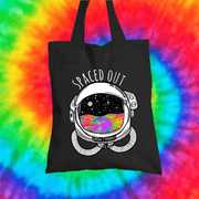 Spaced Out Tote Bag Tote bag Grow Through Clothing Black 