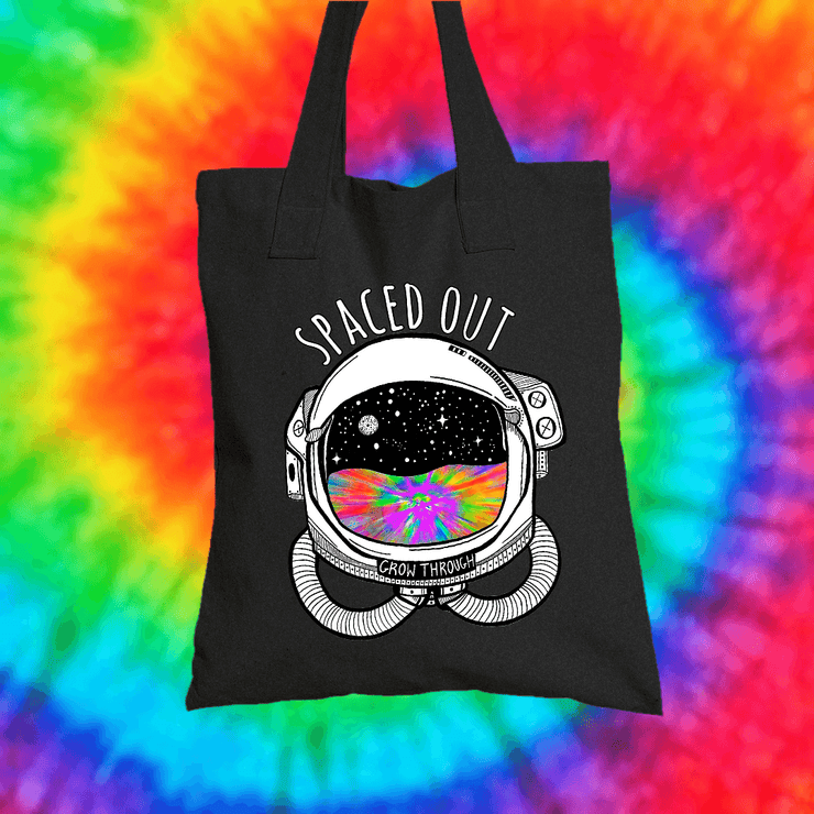 Spaced Out Tote Bag Tote bag Grow Through Clothing Black 