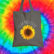 Stay Positive Tote Bag Tote bag Grow Through Clothing Grey 