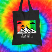 Stay Wild Tote Bag Tote bag Grow Through Clothing Black 