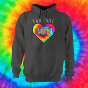You Are Enough Hoodie Hoodie Grow Through Clothing Grey Front Extra Small Unisex